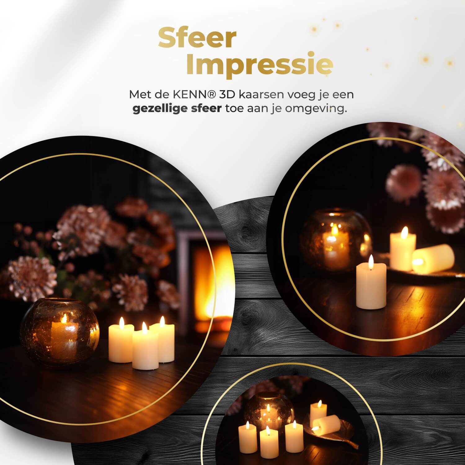 KENN® LED Stompkaarsen – Set van 6 – Ivoor