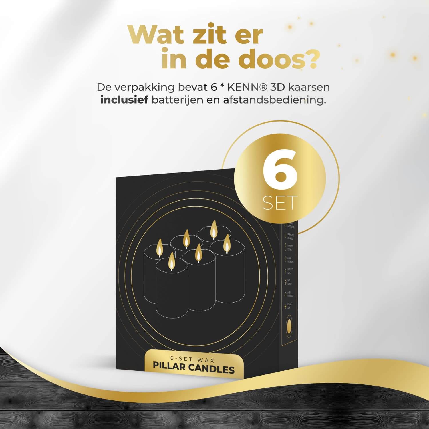 KENN® LED Stompkaarsen – Set van 6 – Ivoor