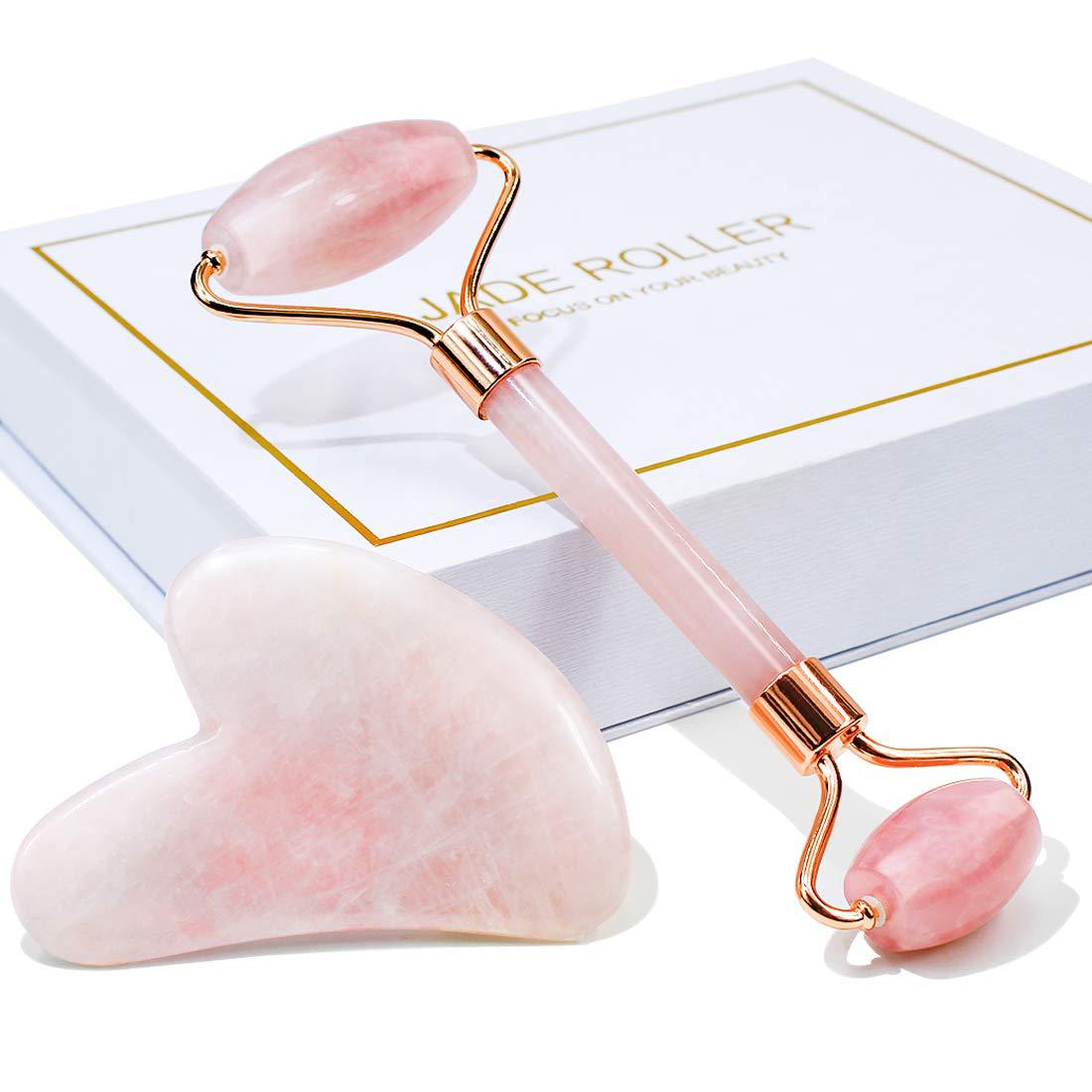 Natural Jade Roller Set – Gezichtsmassage & Gua Sha